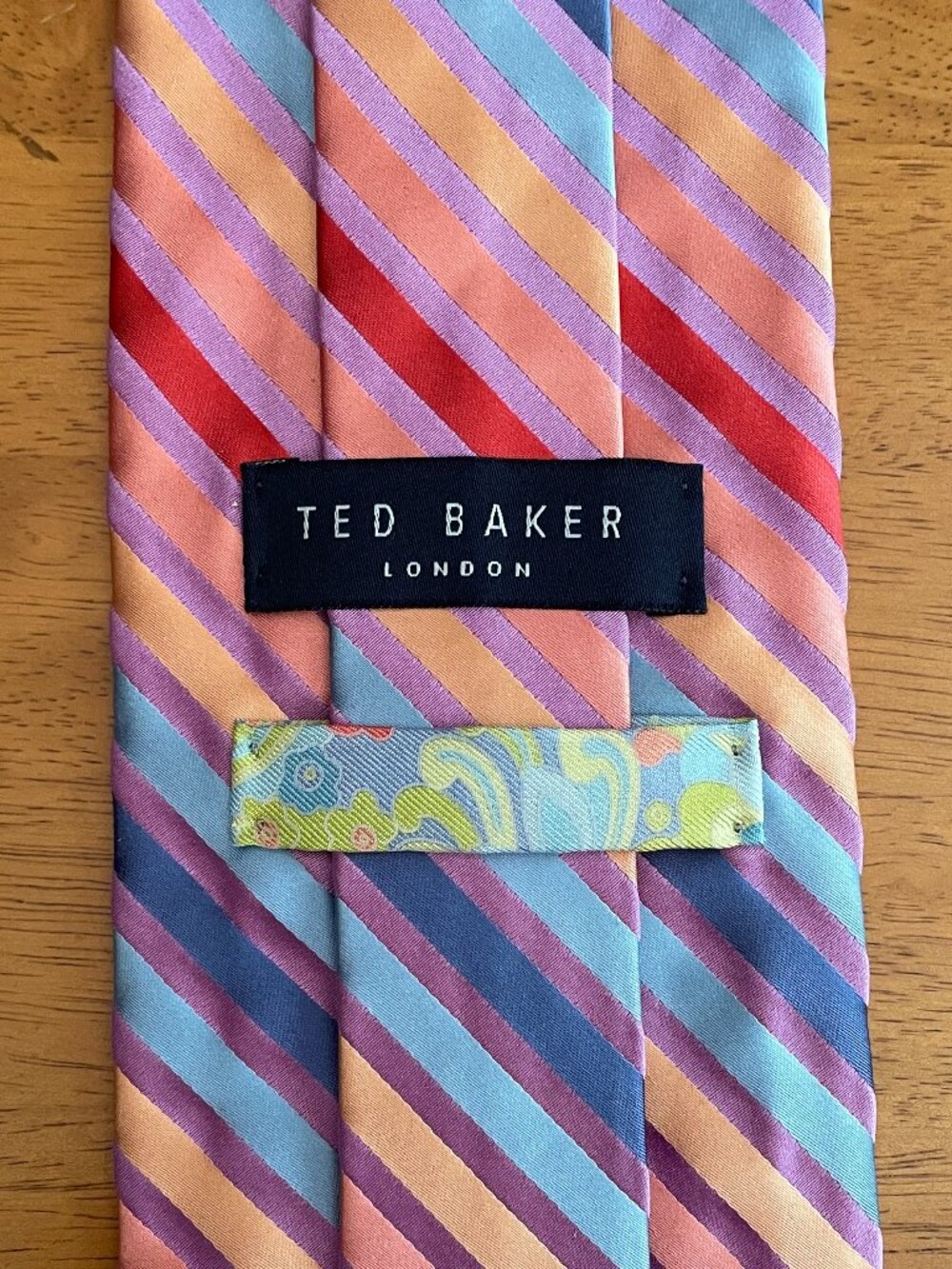 Ted Baker multi-colored diagonal striped tie